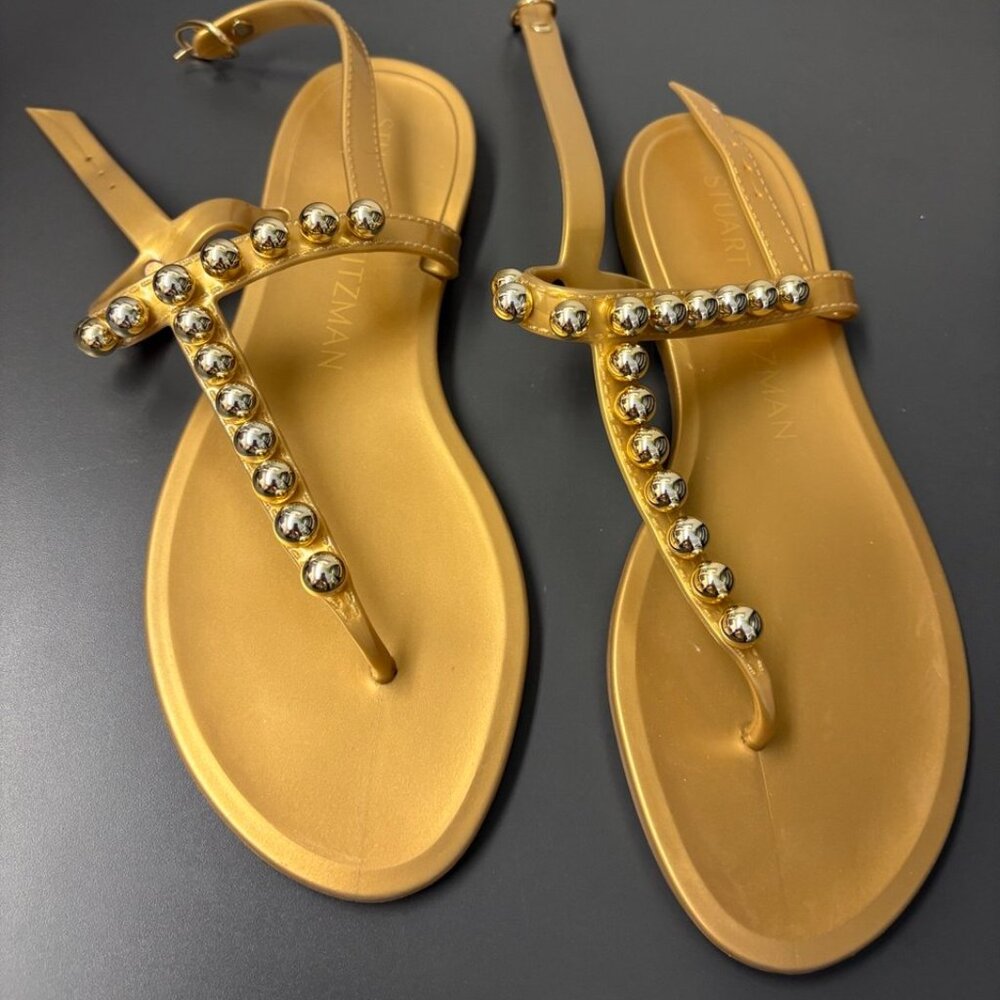 Stuart Weitzman Goldie Jelly Sandals, Size 6B